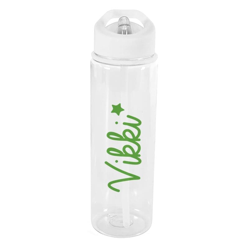 Personalised Green Star Name Only Water Bottle