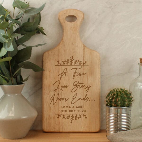 Personalised True Love Story Wooden Paddle Board 35 Personalised True Love Story Wooden Paddle Board