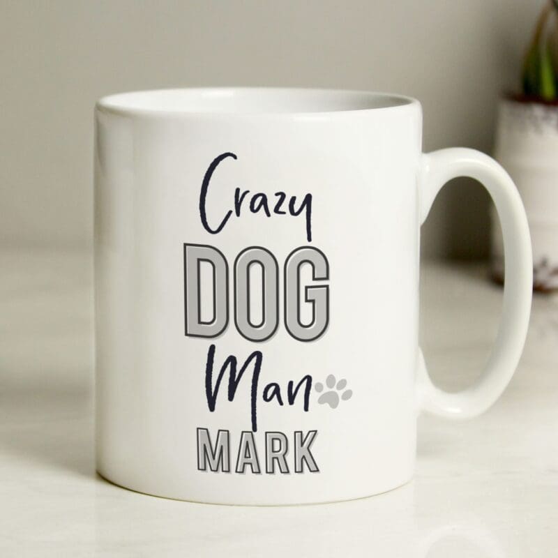 Personalised Crazy Dog Man Mug