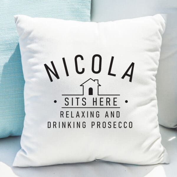 Personalised ...Sits Here Cushion 1 Personalised ...Sits Here Cushion