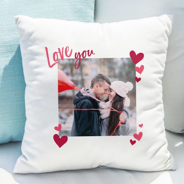 Personalised Love You Photo Upload Cushion