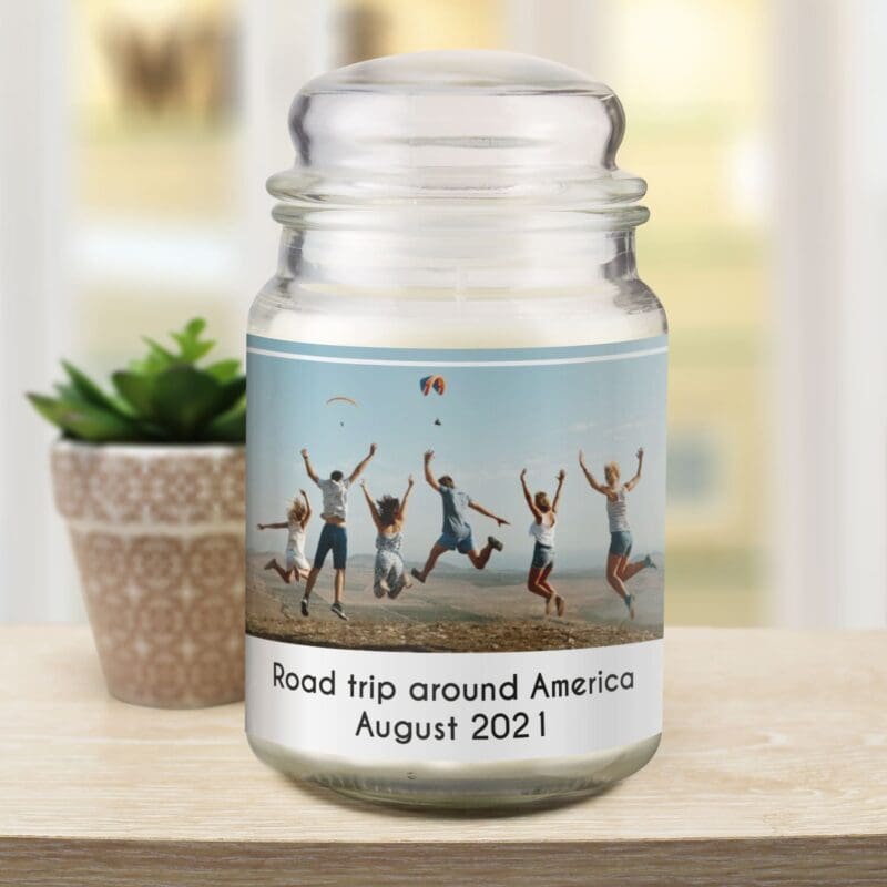Personalised Photo Upload Scented Jar Candle