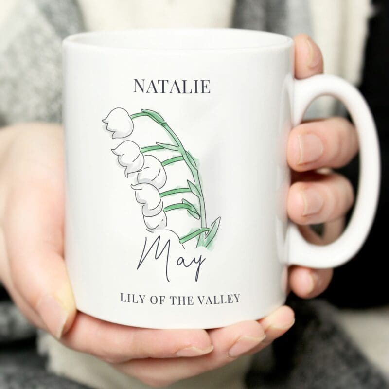 Personalised Flower of the Month Mug