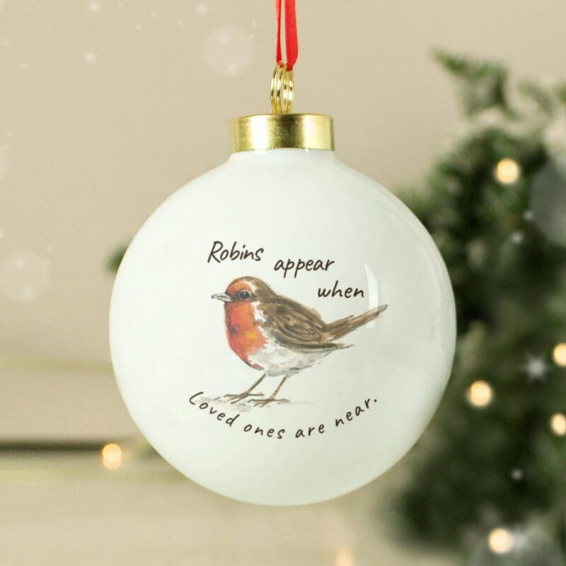 Personalised Robins Appear Bauble