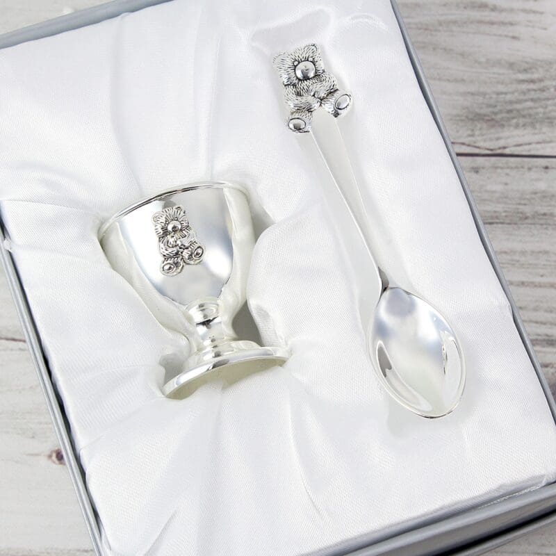 Personalised Silver Egg Cup & Spoon