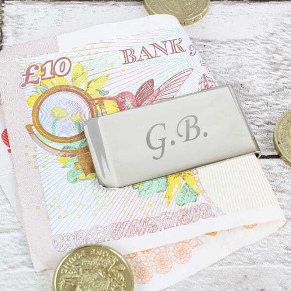 Personalised Silver Plated Money Clip