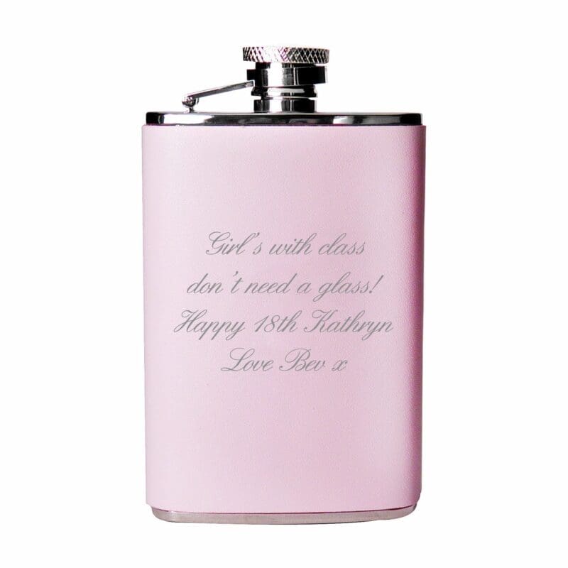 Personalised Pink Hip Flask