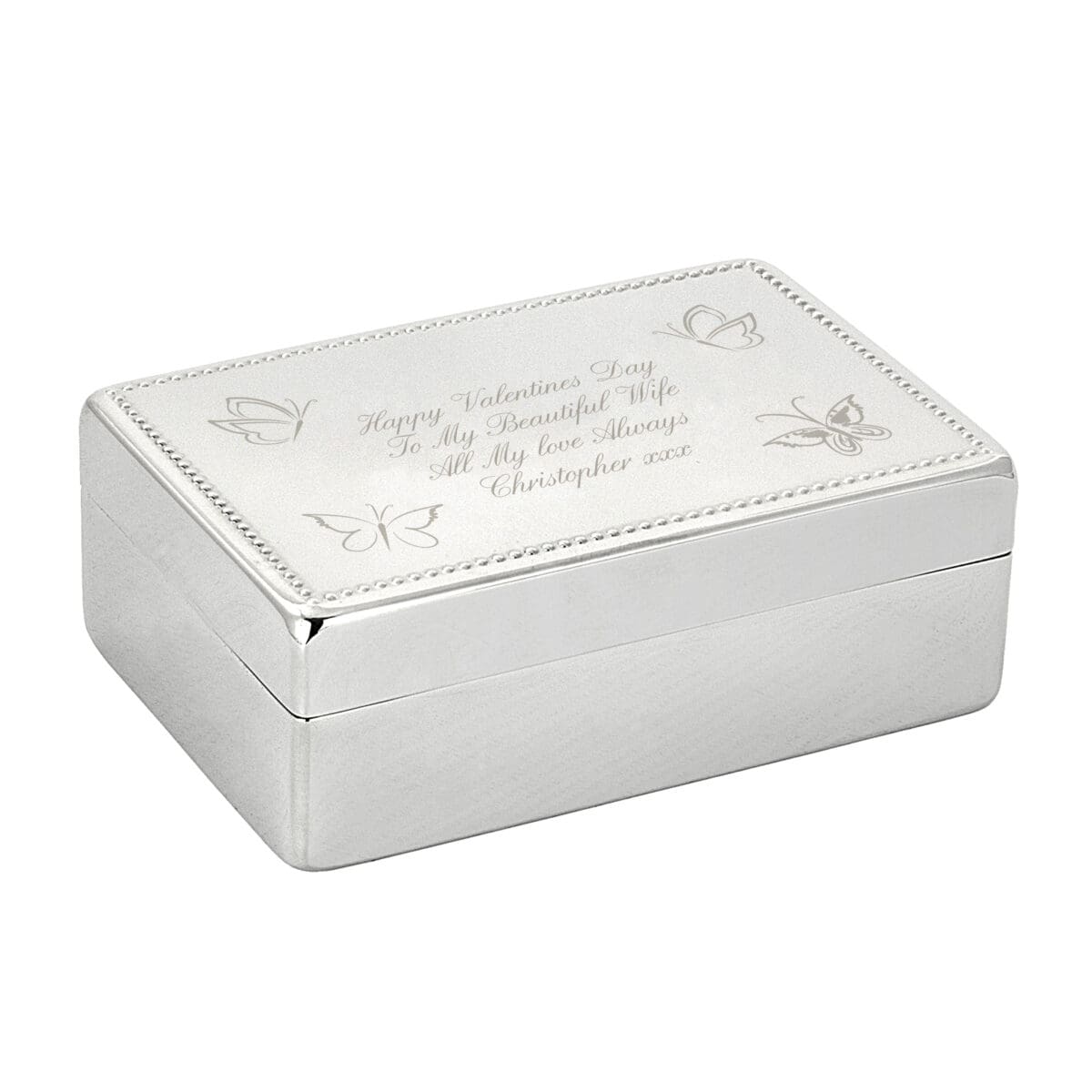 Personalised Butterfly Rectangular Jewellery Box ForYou.ie