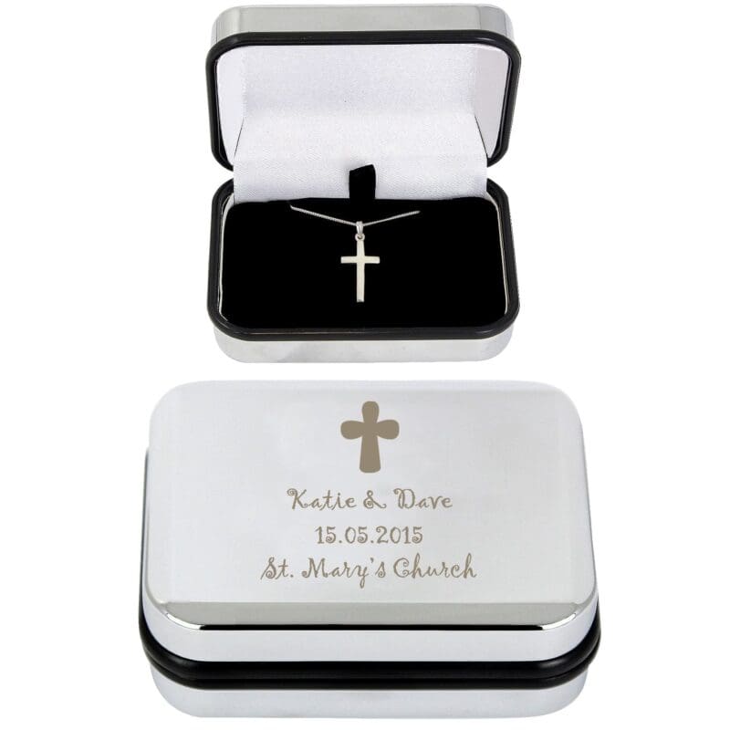 Personalised Cross Necklace and Box