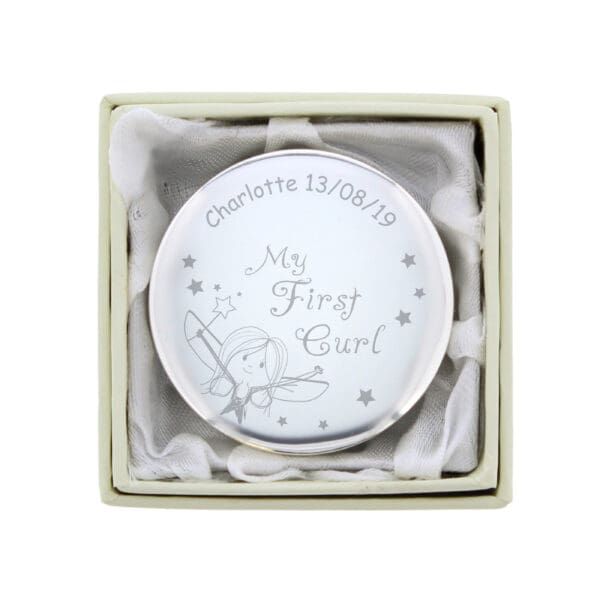 Personalised Fairy My First Curl Trinket Box