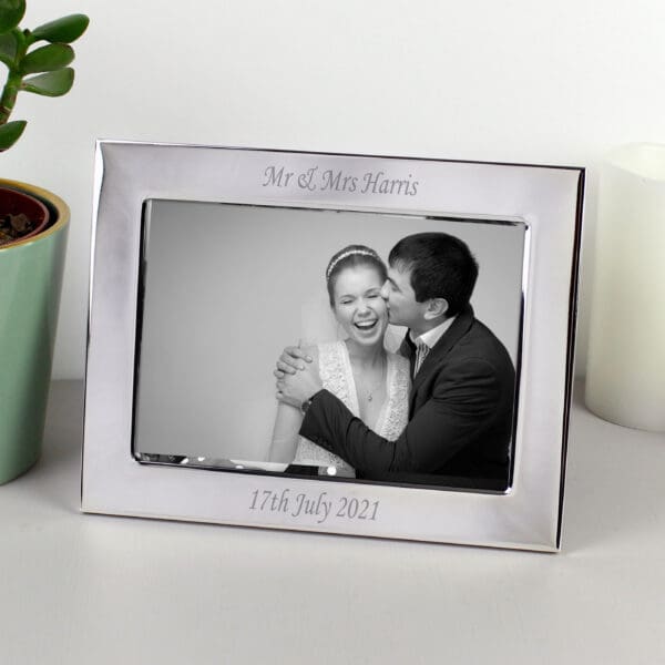 Personalised Silver Plated 6x4 Landscape Photo Frame