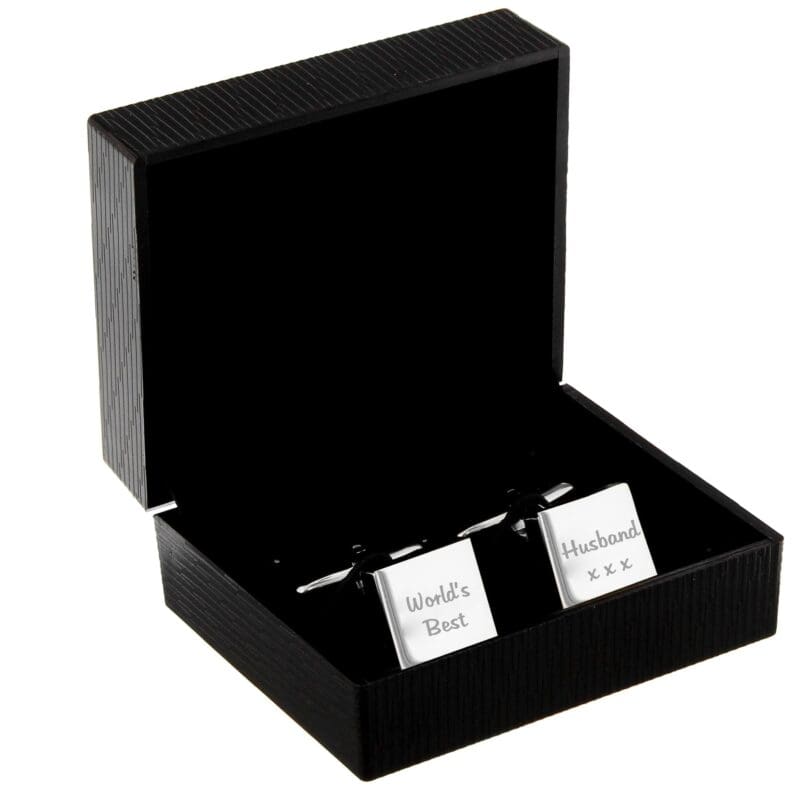 Personalised Any Message Square Cufflinks - 2 lines