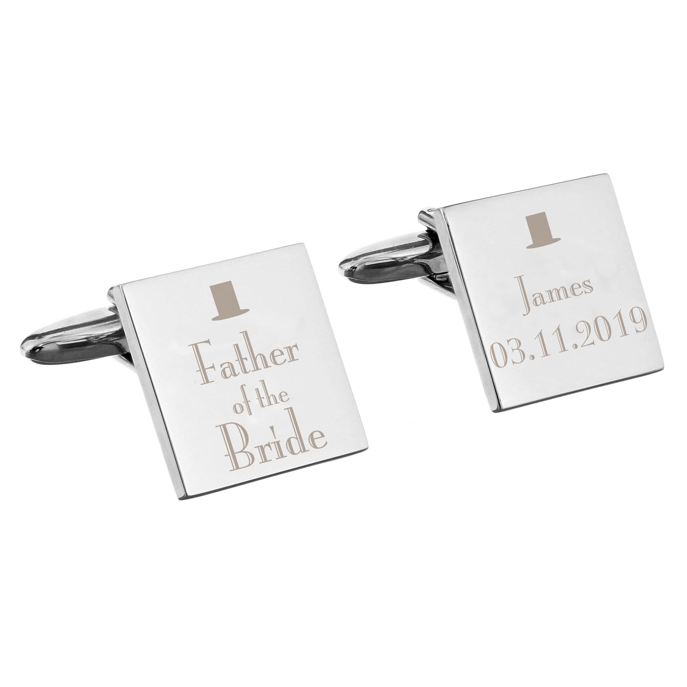 thumbnail interactive-video image 1 of Father Of The Bride White Wedding Cufflinks – Clinks Australia, New With Tags 1 of 5