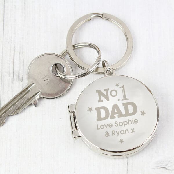 Personalised No.1 Dad Photo Keyring