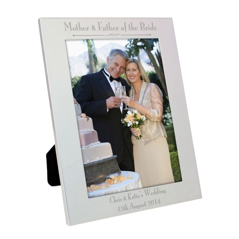 Personalised Silver 5x7 Decorative Mother & Father of the Bride Photo Frame