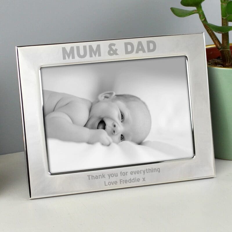 Personalised Silver 5x7 Mum & Dad Photo Frame