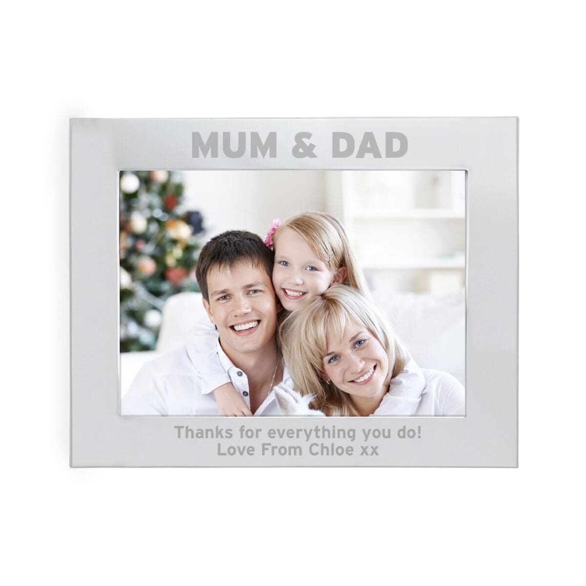 Personalised Silver 5x7 Mum & Dad Photo Frame - ForYou.ie