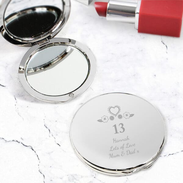 Personalised Birthday Craft Compact Mirror