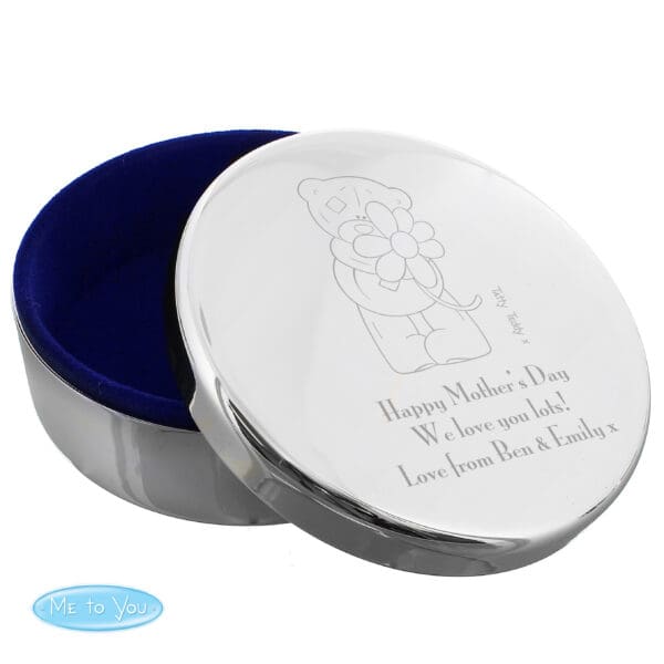 Personalised Me to You Flower Round Trinket Box