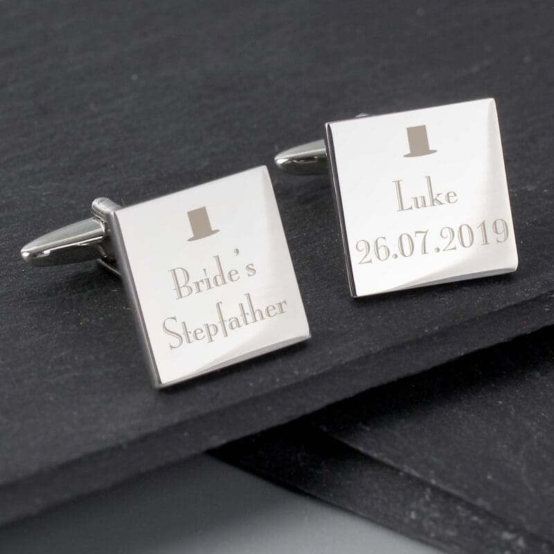 Personalised Decorative Wedding Any Role Square Cufflinks
