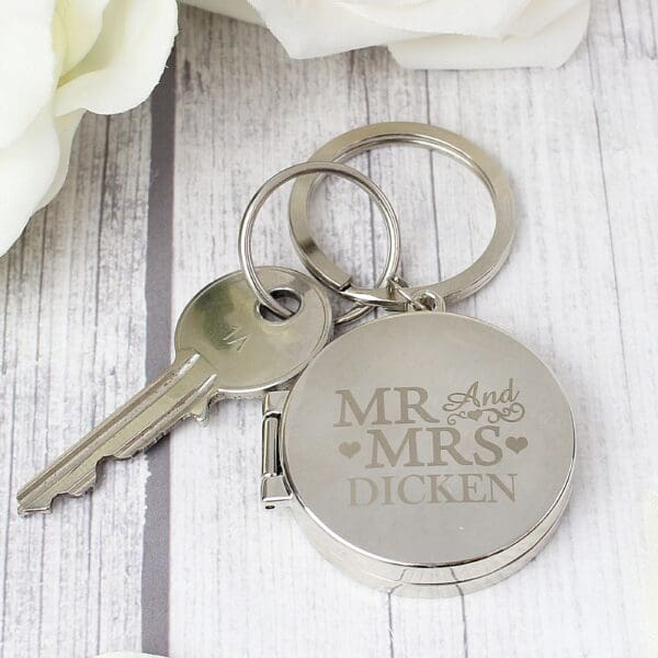 Personalised Mr and Mrs Photo Keyring