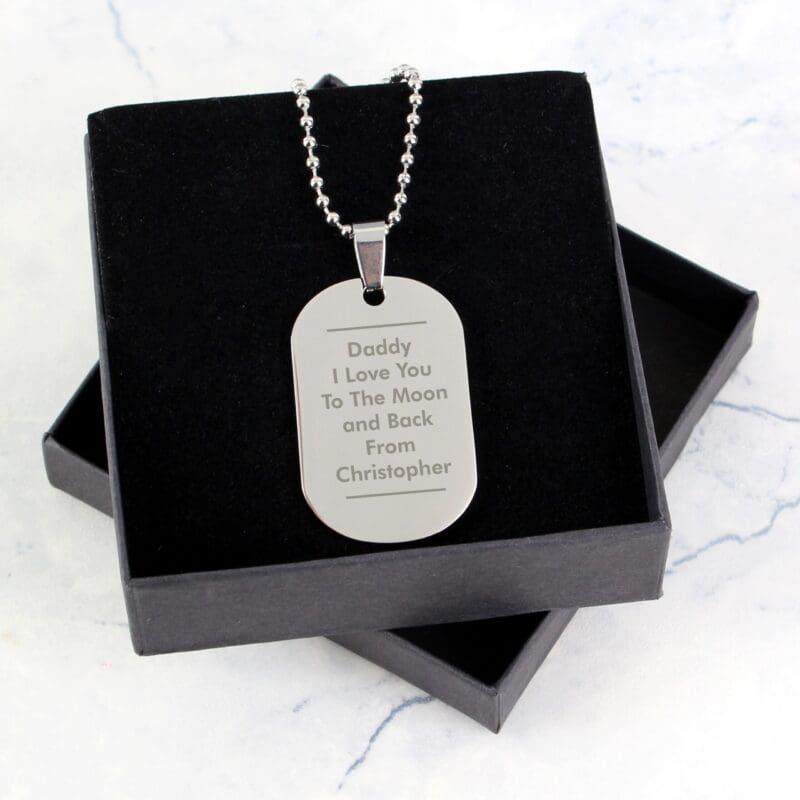 Personalised Classic Stainless Steel Dog Tag Necklace