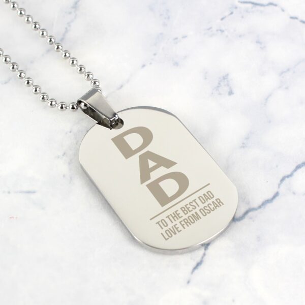 Personalised Dad Stainless Steel Dog Tag Necklace 29 Personalised Dad Stainless Steel Dog Tag Necklace