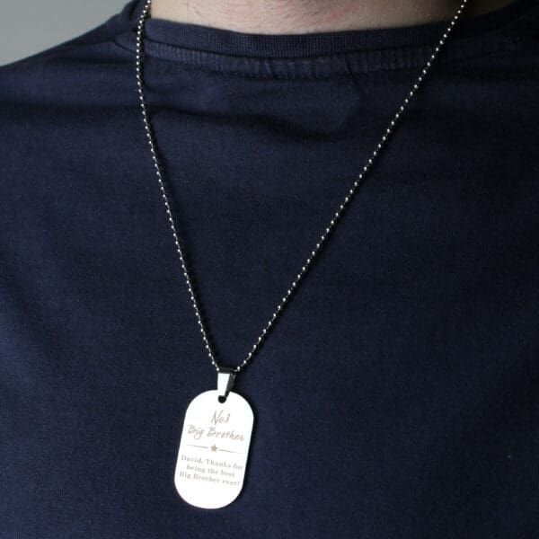 Personalised No.1 Stainless Steel Dog Tag Necklace