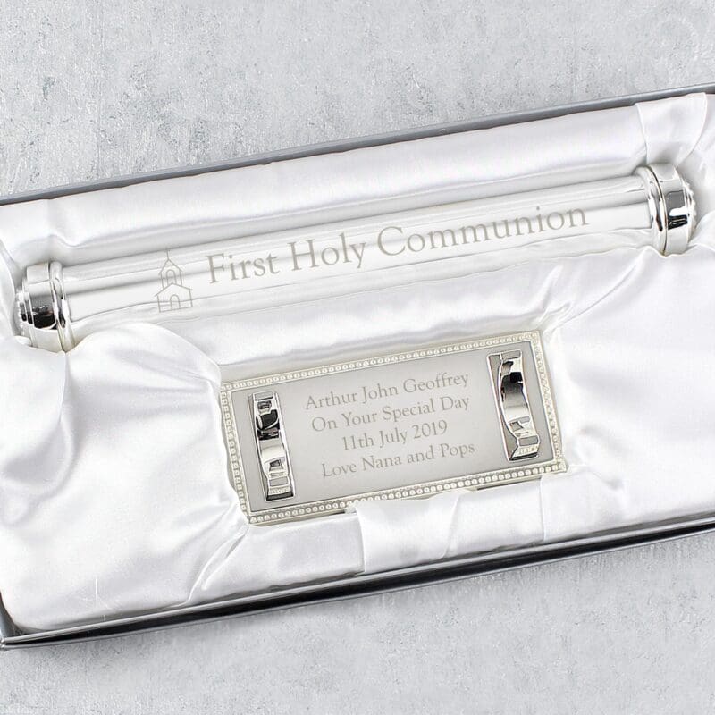 Personalised First Holy Communion Silver Plated Certificate Holder