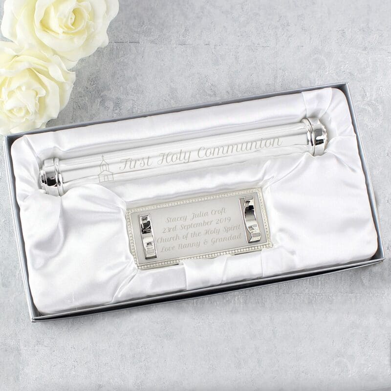 Personalised Church Silver Plated Certificate Holder