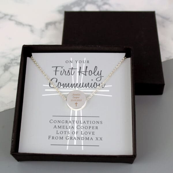 Personalised First Holy Communion Necklace & Box 17 Personalised First Holy Communion Necklace & Box