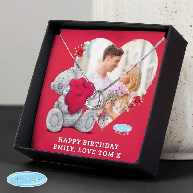 Personalised Me To You Photo Upload Heart Necklace and Box