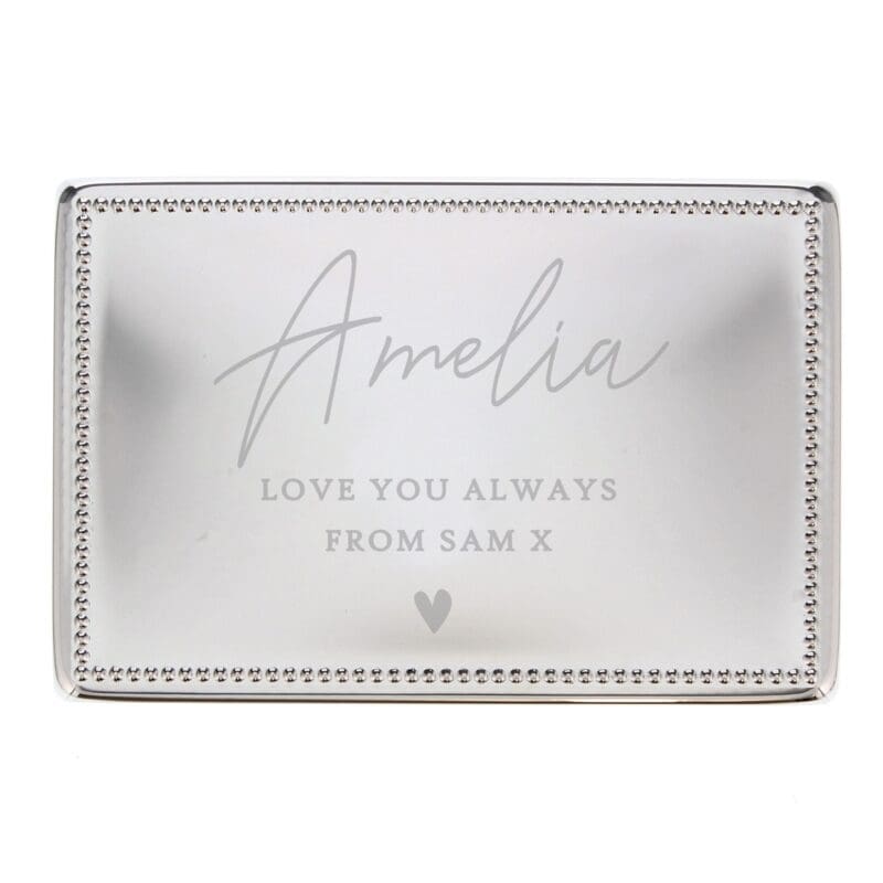 Personalised Name and Message Rectangular Jewellery Box