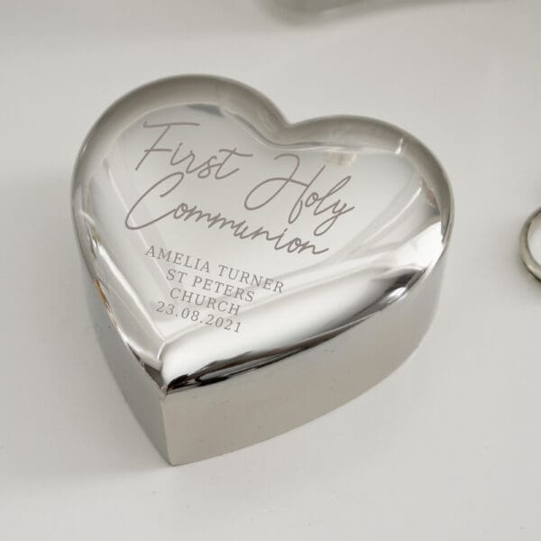 Personalised First Holy Communion Heart Trinket Box 14 Personalised First Holy Communion Heart Trinket Box