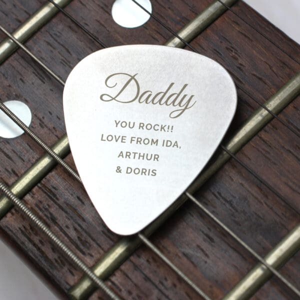 Personalised Free Text Big Name Silver Plectrum 14 Personalised Free Text Big Name Silver Plectrum