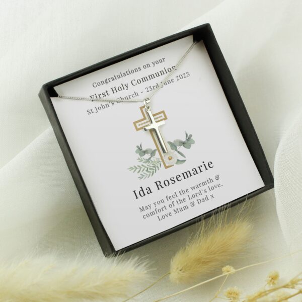 Personalised Floral Sentiment Cross Necklace and Box 27 Personalised Floral Sentiment Cross Necklace and Box