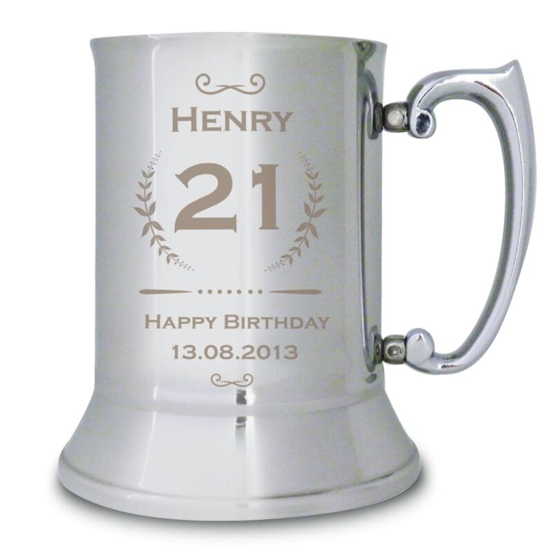 Personalised Age Crest Stainless Steel Tankard