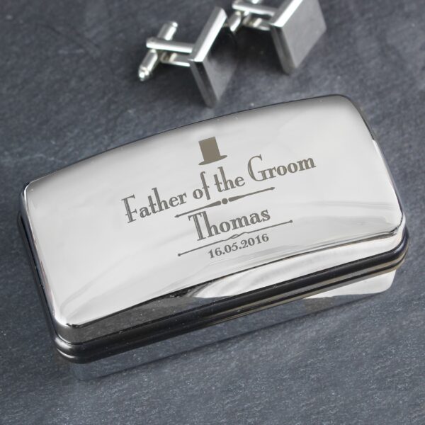Personalised Decorative Wedding father of the Groom Cufflink Box 14 Personalised Decorative Wedding father of the Groom Cufflink Box
