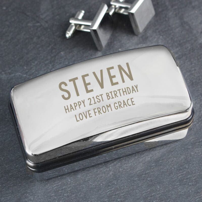 Personalised Free Text Cufflink Box