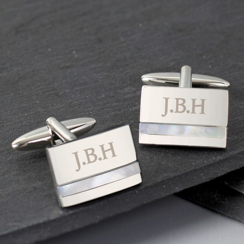 Personalised Mother of Pearl Cufflinks
