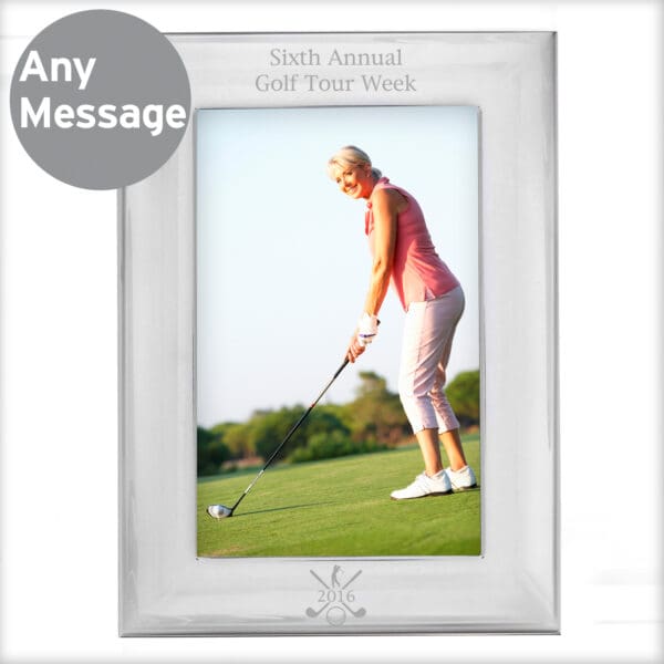 Personalised Golf 6x4 Silver Photo Frame