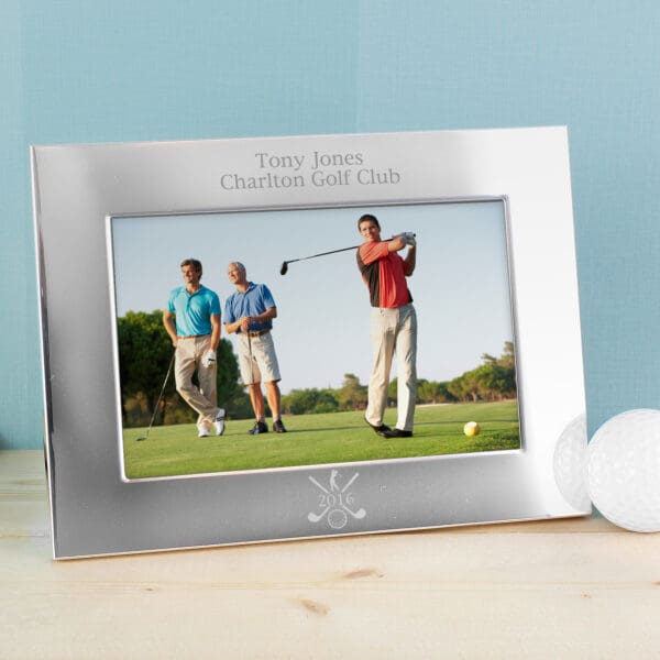 Personalised Golf 6x4 Landscape Silver Photo Frame