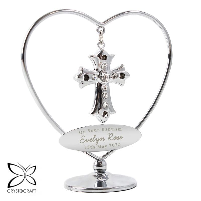 Personalised Crystocraft Cross Ornament