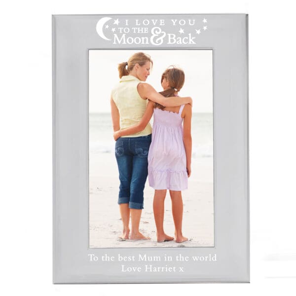 Personalised To the Moon and Back... 6x4 Silver Photo Frame
