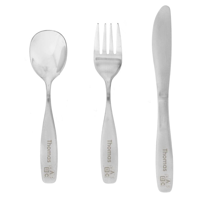 Personalised 3 Piece ABC Cutlery Set