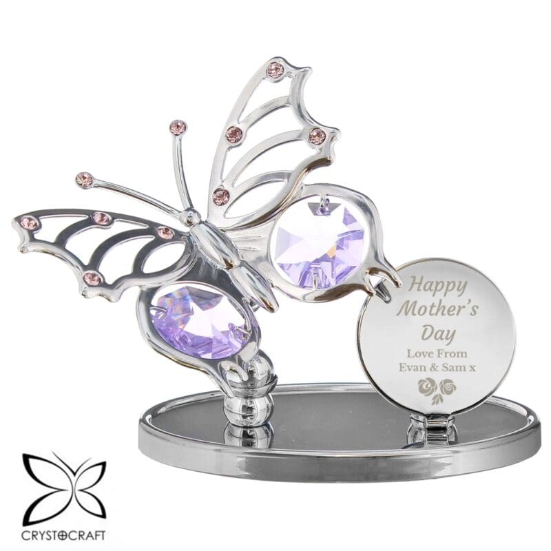 Personalised Happy Mothers Day Crystocraft Butterfly