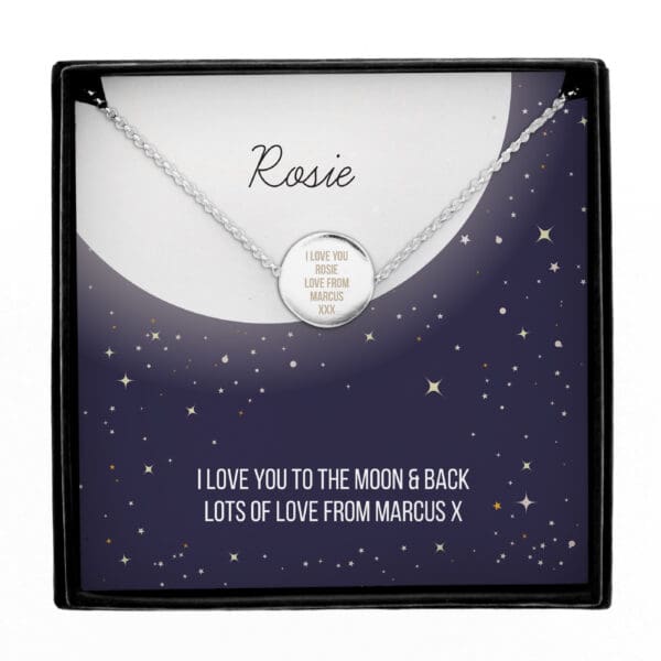 Personalised Sentiment Disc Necklace and Box