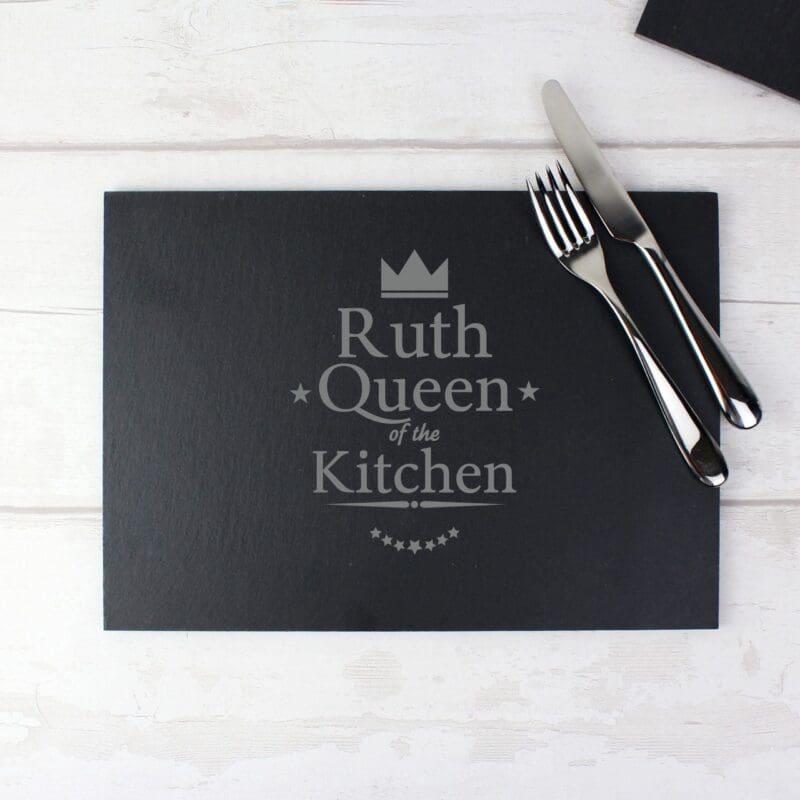 Personalised Queen of the Kitchen Slate Placemat