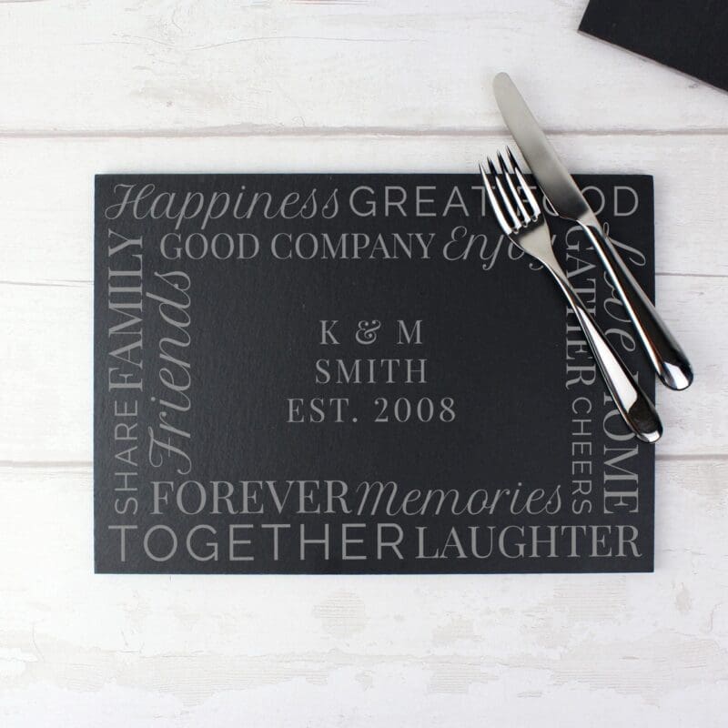 Personalised 'Together' Slate Placemat