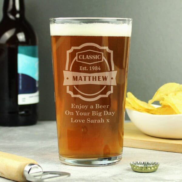 Personalised Classic Pint Glass 17 Personalised Classic Pint Glass